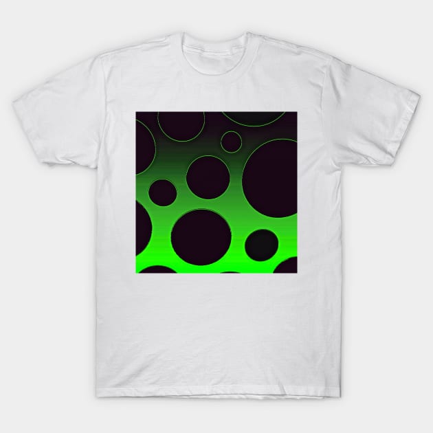 Polka Dots Black and Green T-Shirt by Overthetopsm